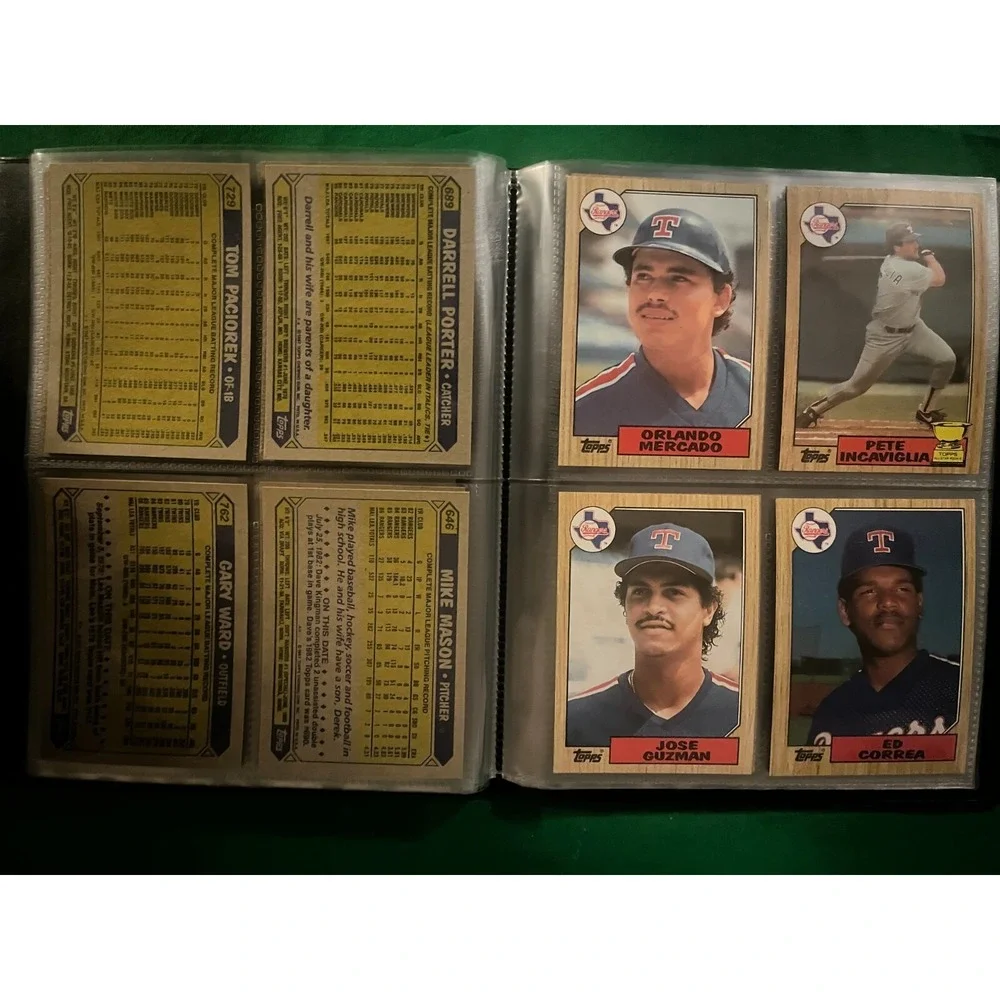 Texas Rangers 1987 Topps Team Set with 40 card collector album.‎